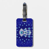 Hamsa Hand - Evil Eye Amulet Bagagelabel (Achterkant verticaal)