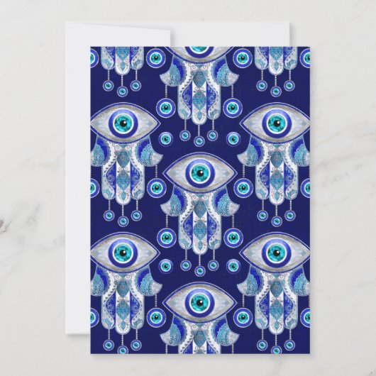 Hamsa Hand - Evil Eye Pattern Feestdagenkaart (Voorkant)