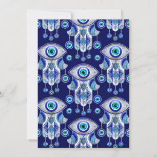 Hamsa Hand-Evil Eye Pattern Feestdagenkaart
