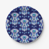 Hamsa Hand - Evil Eye Pattern Papieren Bordje (Voorkant)