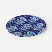 Hamsa Hand - Evil Eye Pattern Papieren Bordje (Gekanteld)