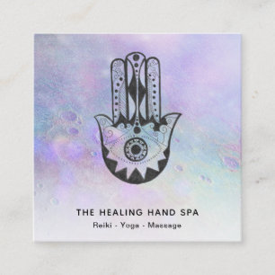 *~* Hamsa Hand Fatima - Kraters van Moon Yoga Vierkante Visitekaartje
