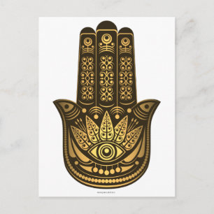 Hamsa Hand Gold Evil Eye Spiritueel Briefkaart