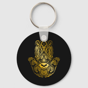 Hamsa Hand - Gouden Arabische amulet Sleutelhanger