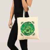 Hamsa Hand Green Lotus canvas tas (Voorkant (product))