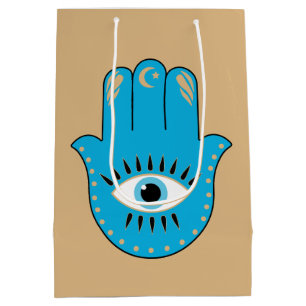 Hamsa Hand Grieks Evil Eye Blauw Medium Cadeauzakje