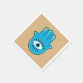 Hamsa Hand Grieks Evil Eye Blauw Servet (Hoek)