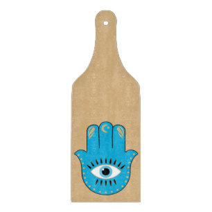 Hamsa Hand Grieks Evil Eye Blauw Snijplank