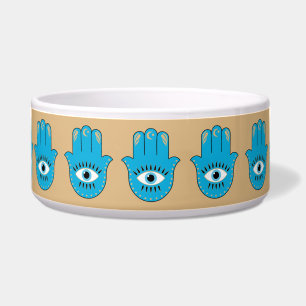 Hamsa Hand Grieks Evil Eye Blauw Voerbakje