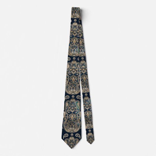 Hamsa Hand-Hand Fatima Pattern Stropdas (Voorkant)