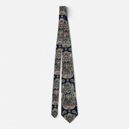 Hamsa Hand-Hand Fatima Pattern Stropdas (Achterkant)