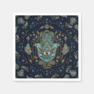 Hamsa hand-hand van Fatima Blue Gemstenen Servet