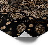 Hamsa Hand-Hand van Fatima in Lotus mandala Poster (Hoek)