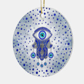 Hamsa Hand-Hand van Fatima Lapis Lazuli en Silver Keramisch Ornament (Links)