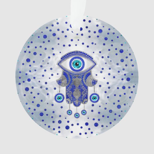 Hamsa Hand-Hand van Fatima Lapis Lazuli en Silver Ornament (voorkant)