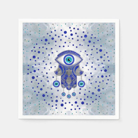 Hamsa Hand-Hand van Fatima Lapis Lazuli en Silver Servet (Voorkant)
