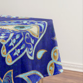 Hamsa hand - hand van het Fatimapatroon Blauwe min Tafelkleed (Voorbeeld)