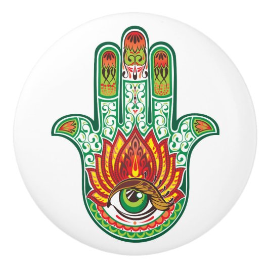 Hamsa Hand Keramische Knop (Voorkant)
