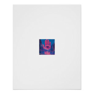 Hamsa Hand Oog Palm Berg Vallei Surreal Poster Perfect Poster