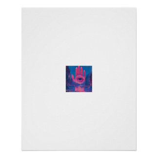 Hamsa Hand Oog Palm Berg Vallei Surreal Poster Perfect Poster
