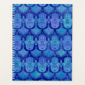 Hamsa Hand Pattern Blue waterverf Planner (Voorkant)
