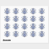Hamsa Hand Symbool - Blauwe en Witte Hand van Fati Ronde Sticker (Vel)