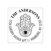 Hamsa Hand van Fatima Boze Oog Retouradres Zelf- Rubberstempel (Afrduk)