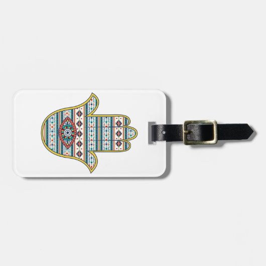 HAMSA-hand van het Fatimasymbool Bagagelabel (Voorkant horizontaal)