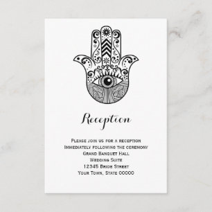 Hamsa hand Wedding Reception Info Kaart