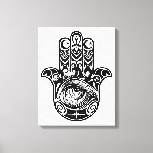 Hamsa Hand Zendoodle 6 Canvas Afdruk (Voorkant)