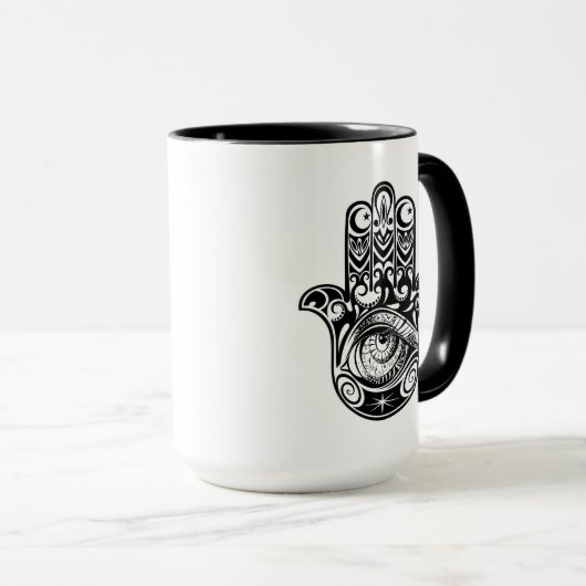 Hamsa Hand Zendoodle Mok (Voorkant rechts)