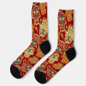 Hamsa Handhand - Handje Fatima Blauwgroen Red Sokken (Links)