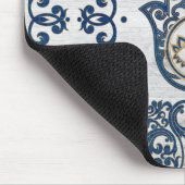 Hamsa Handhand - Handje Fatima blue wood Muismat (Hoek)