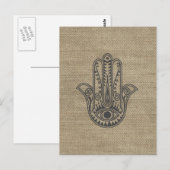 HAMSA Handje Fatima-symbool amulet Briefkaart (Voorkant / Achterkant)