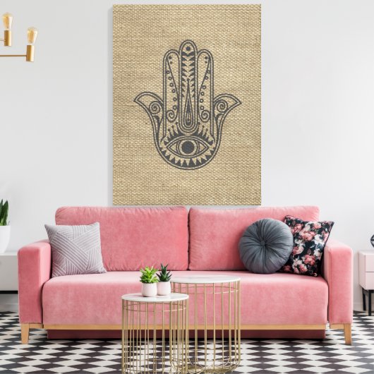 HAMSA Handje Fatima-symbool amulet Canvas Afdruk (Insitu (Woonkamer))