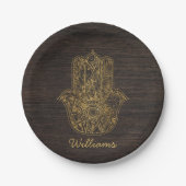 HAMSA Handje Fatima symbool amulet design Papieren Bordje (Voorkant)