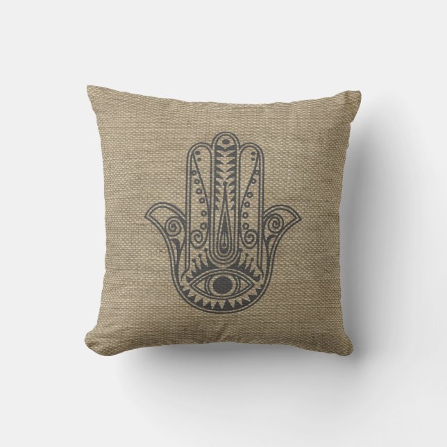 HAMSA Handje Fatima-symbool amulet Kussen (Voorkant)