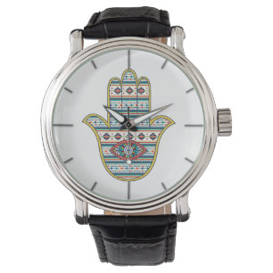 HAMSA Handje Fatima-symbool amulet, tribaal Aztec Horloge