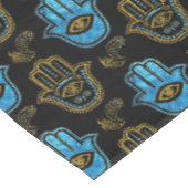 Hamsa Handpatroon - Goud en blauw glas Tafelkleed (Gekanteld)