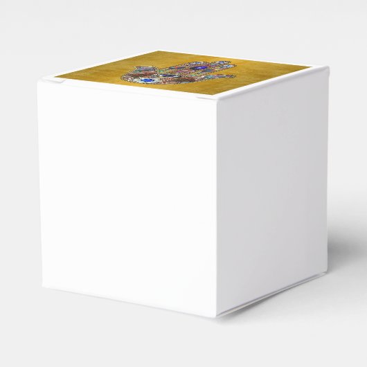 Hamsa harten bloemen Opal Art over goud Bedankdoosjes (Voorkant Zijde)