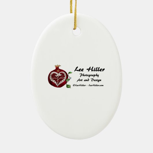 Hamsa harten bloemen Opal Art over goud Keramisch Ornament (Achterkant)