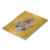 Hamsa harten bloemen Opal Art over goud Notitieblok (Gedraaid)