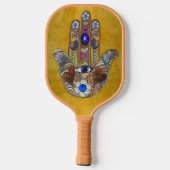 Hamsa harten bloemen Opal Art over goud Pickleball Paddle (Achterkant)