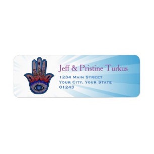 Hamsa Judaica Tree of Life Etiket