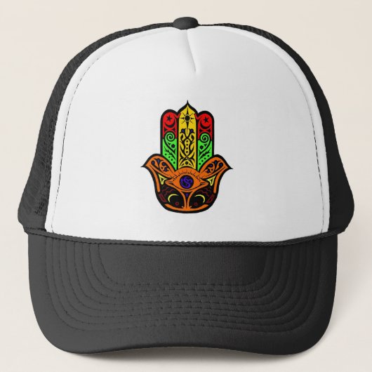 HAMSA-meerkleuren Trucker Pet (Voorkant)