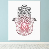 Hamsa met boho-patroon canvas afdruk (Insitu (Houten vloer))