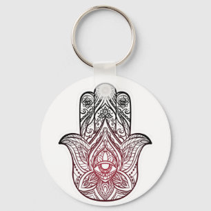 Hamsa met boho-patroon sleutelhanger