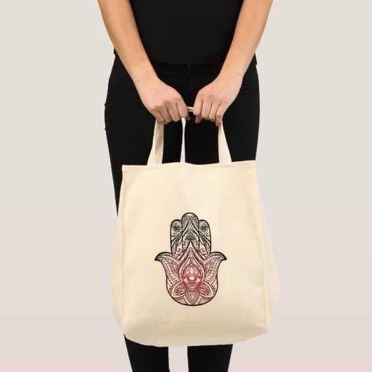 Hamsa met boho-patroon tote bag (Voorkant (product))