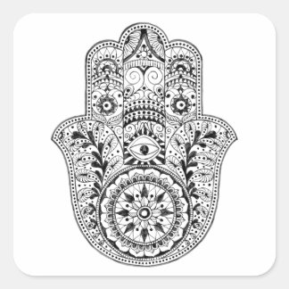 Hamsa Onderzetter Vierkante Sticker