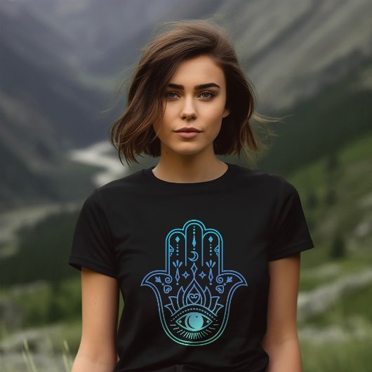 Hamsa Oog of Hand van Fatima Evil Eye Protection T-shirt